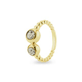 Ladies Rondure Double Array Bubble Band Cremation Ashes Ring - Cherished Urns