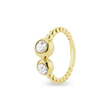 Ladies Rondure Double Array Bubble Band Cremation Ashes Ring - Cherished Urns