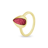 Ladies Rondure Teardrop Cremation Ashes Ring - Cherished Urns