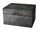 Earthurn Chest Biodegradable Urn- Embossed Metallic Black - Adult - Cherished Urns