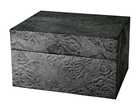 Earthurn Chest Biodegradable Urn- Embossed Metallic Black - Adult - Cherished Urns