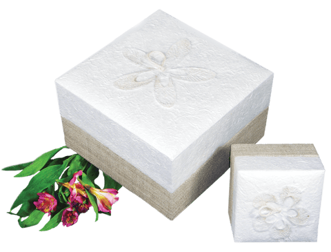 Embrace Earthurns Biodegradable Urn- White Hemp - Mini - Cherished Urns
