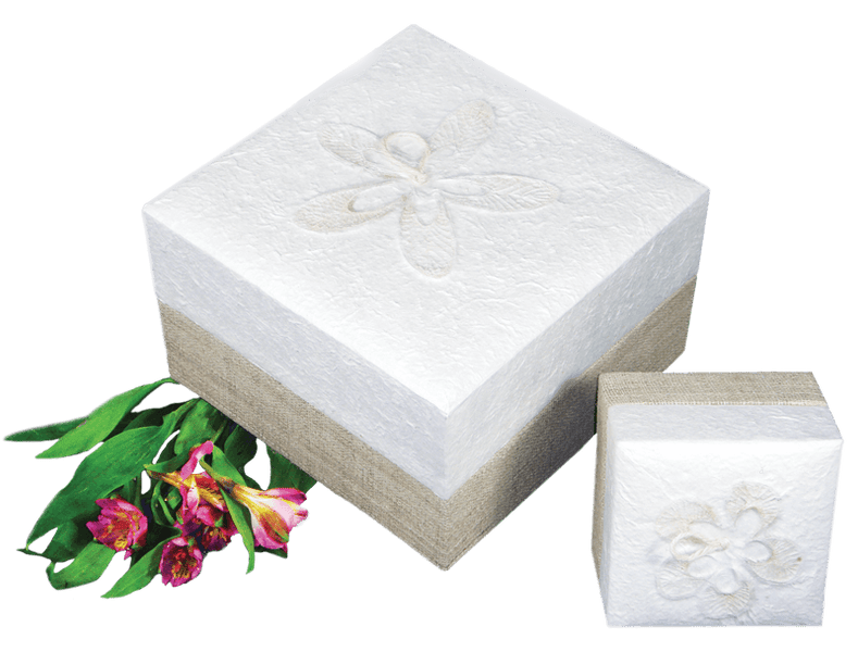 Embrace Earthurns Biodegradable Urn- White Hemp - Mini - Cherished Urns