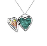 Shining Star Heart Shaped Sterling Silver Cremation Ashes Locket - Cherished Urns