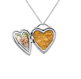 Always On My Mind Heart Shaped Sterling Silver Cremation Ashes Locket - Cherished Urns