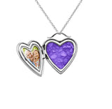 Shining Star Heart Shaped Sterling Silver Cremation Ashes Locket - Cherished Urns