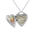 Always On My Mind Heart Shaped Sterling Silver Cremation Ashes Locket - Cherished Urns