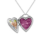 Always On My Mind Heart Shaped Sterling Silver Cremation Ashes Locket - Cherished Urns