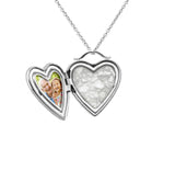 Shining Star Heart Shaped Sterling Silver Cremation Ashes Locket - Cherished Urns
