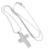Silver Engraved Cross Memorial Ash Keepsake Cremation Pendant - Cherished Urns