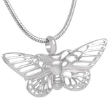 Silver Filigree Butterfly Cremation Ash Pendant and Necklace - Cherished Urns