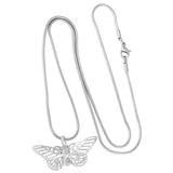 Silver Filigree Butterfly Cremation Ash Pendant and Necklace - Cherished Urns