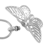 Silver Filigree Butterfly Cremation Ash Pendant and Necklace - Cherished Urns