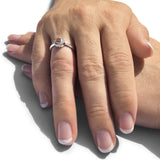 Ladies Petals Memorial Ashes Ring with Fine Crystals - Cherished Urns