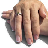 Ladies Deco Memorial Ashes Ring with Fine Crystals - Cherished Urns