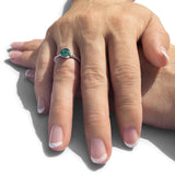 Ladies Round Bubble Band Memorial Ashes Ring - Cherished Urns