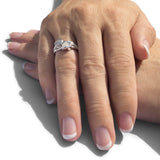 Ladies Cherish Memorial Ashes Ring with Fine Crystals - Cherished Urns