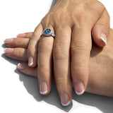 Ladies Radiance Memorial Ashes Ring with Fine Crystals - Cherished Urns