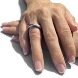 Ladies Harmony Memorial Ashes Ring with Fine Crystals - Cherished Urns