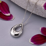 Self-fill Droplet Cremation Ashes Pendant with Crystals - Cherished Urns