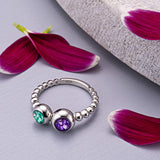 Ladies Rondure Double Array Bubble Band Cremation Ashes Ring - Cherished Urns