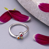 Ladies Rondure Array Triple Cremation Ashes Ring - Cherished Urns