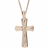 Self-fill Ridged Cross Cremation Ashes Pendant - Cherished Urns