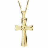 Self-fill Ridged Cross Cremation Ashes Pendant - Cherished Urns