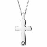 Self-fill Ridged Cross Cremation Ashes Pendant - Cherished Urns