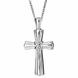 Self-fill Ridged Cross Cremation Ashes Pendant - Cherished Urns
