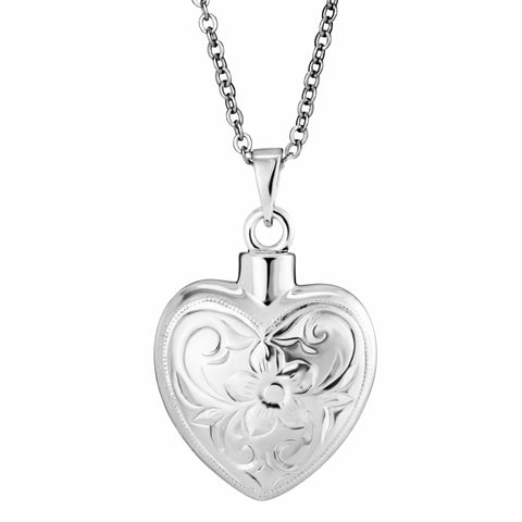Self-fill Elegant Heart Cremation Ashes Pendant - Cherished Urns