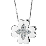 Self-fill Clover Cremation Ashes Pendant with Crystals - Cherished Urns