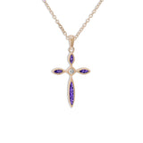 Unisex Solace Cross Memorial Ashes Pendant with Fine Crystal - Cherished Urns