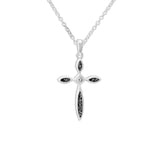 Unisex Solace Cross Memorial Ashes Pendant with Fine Crystal - Cherished Urns