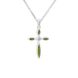 Unisex Solace Cross Memorial Ashes Pendant with Fine Crystal - Cherished Urns