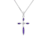 Unisex Solace Cross Memorial Ashes Pendant with Fine Crystal - Cherished Urns