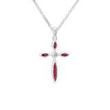 Unisex Solace Cross Memorial Ashes Pendant with Fine Crystal - Cherished Urns