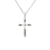 Unisex Solace Cross Memorial Ashes Pendant with Fine Crystal - Cherished Urns