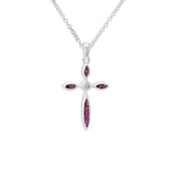 Unisex Solace Cross Memorial Ashes Pendant with Fine Crystal - Cherished Urns