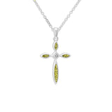 Unisex Solace Cross Memorial Ashes Pendant with Fine Crystal - Cherished Urns