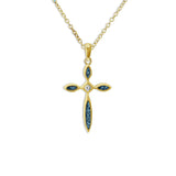Unisex Solace Cross Memorial Ashes Pendant with Fine Crystal - Cherished Urns