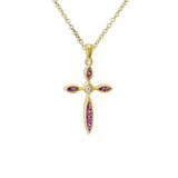 Unisex Solace Cross Memorial Ashes Pendant with Fine Crystal - Cherished Urns