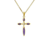 Unisex Solace Cross Memorial Ashes Pendant with Fine Crystal - Cherished Urns