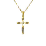 Unisex Solace Cross Memorial Ashes Pendant with Fine Crystal - Cherished Urns