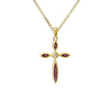 Unisex Solace Cross Memorial Ashes Pendant with Fine Crystal - Cherished Urns
