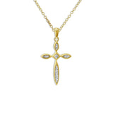 Unisex Solace Cross Memorial Ashes Pendant with Fine Crystal - Cherished Urns
