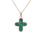 Unisex  Rounded Cross Memorial Ashes Pendant - Cherished Urns