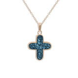 Unisex  Rounded Cross Memorial Ashes Pendant - Cherished Urns