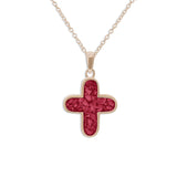Unisex  Rounded Cross Memorial Ashes Pendant - Cherished Urns