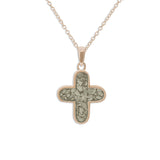 Unisex  Rounded Cross Memorial Ashes Pendant - Cherished Urns